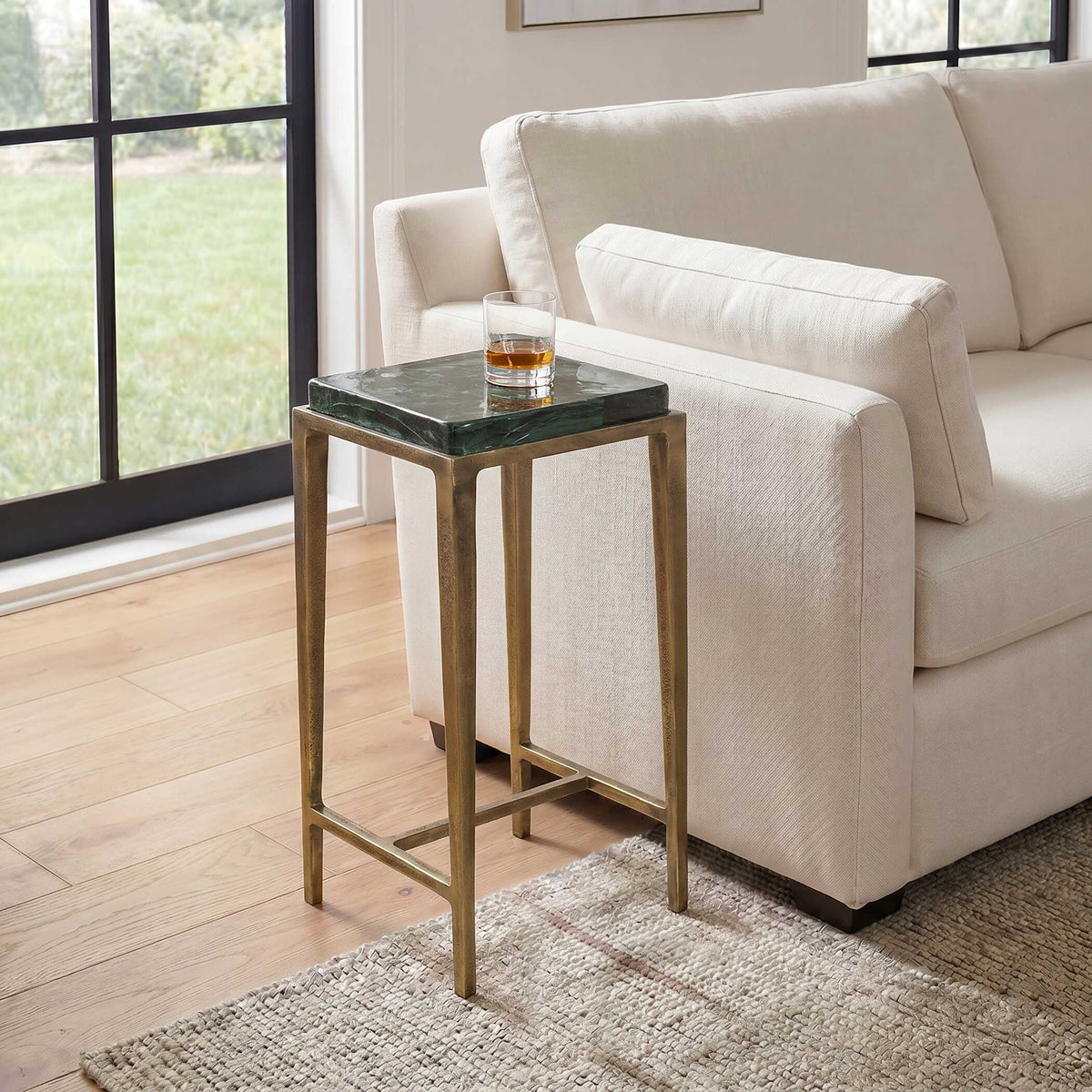 Preston Square Accent Table Brass,Gold - Black / Gold by Uttermost - View 2