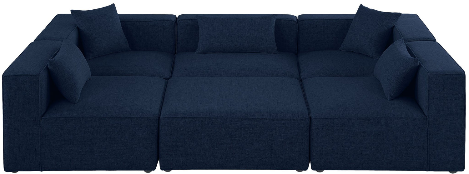 Cube - Modular Sectional 6 Piece - Navy - Fabric | Home Elegance USA