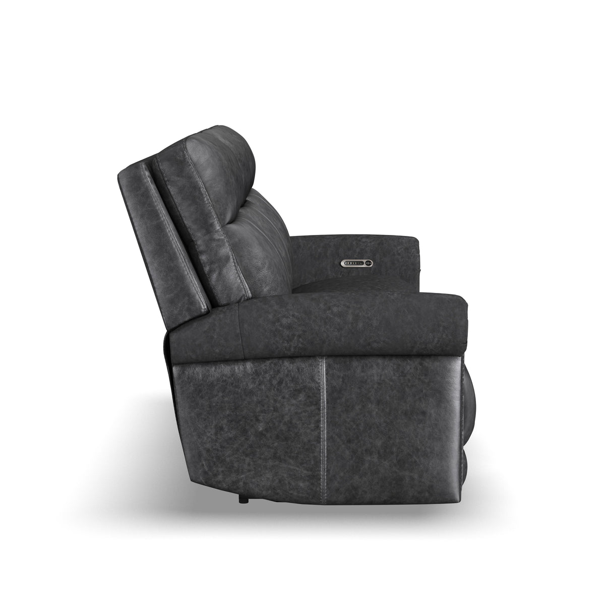 Alexander Power Reclining Sofa With Console, Power Headrest & Lumbar - Weathered Stone Gray | Flexsteel
