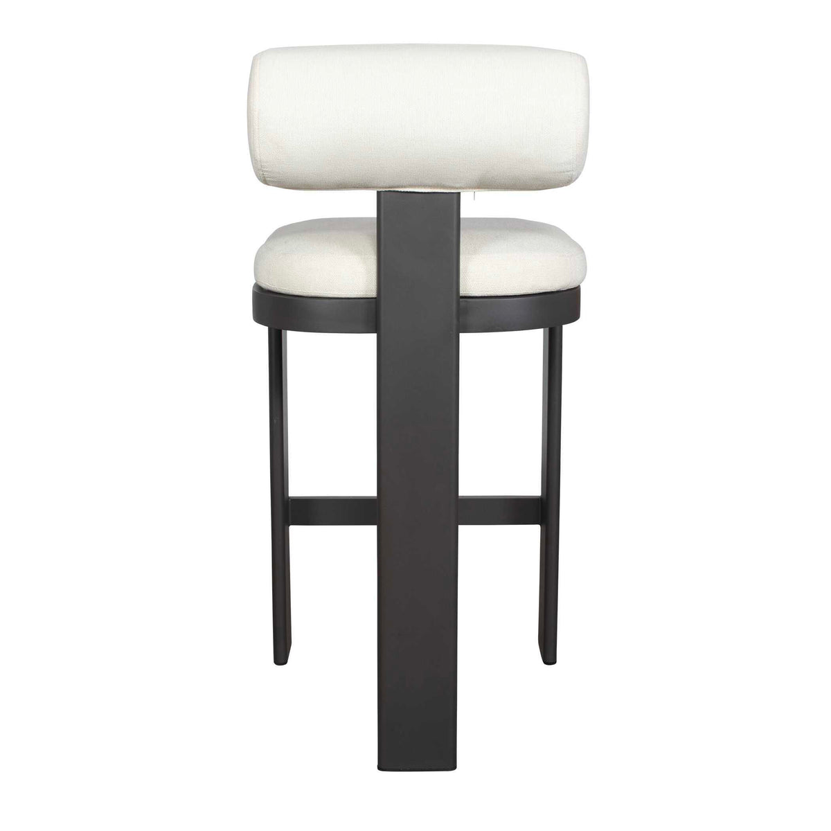 Bolster Back Outdoor Bar Stool - White / Black by Uttermost - View 4