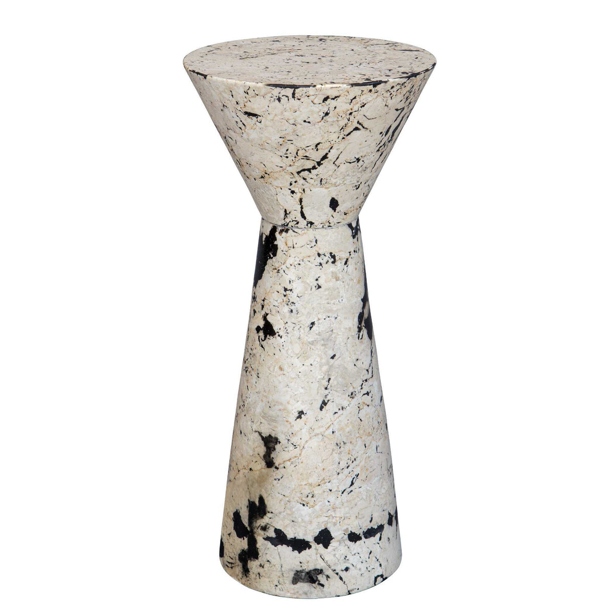 Lenora Stone Drink Table - Black / White by Uttermost - View 4