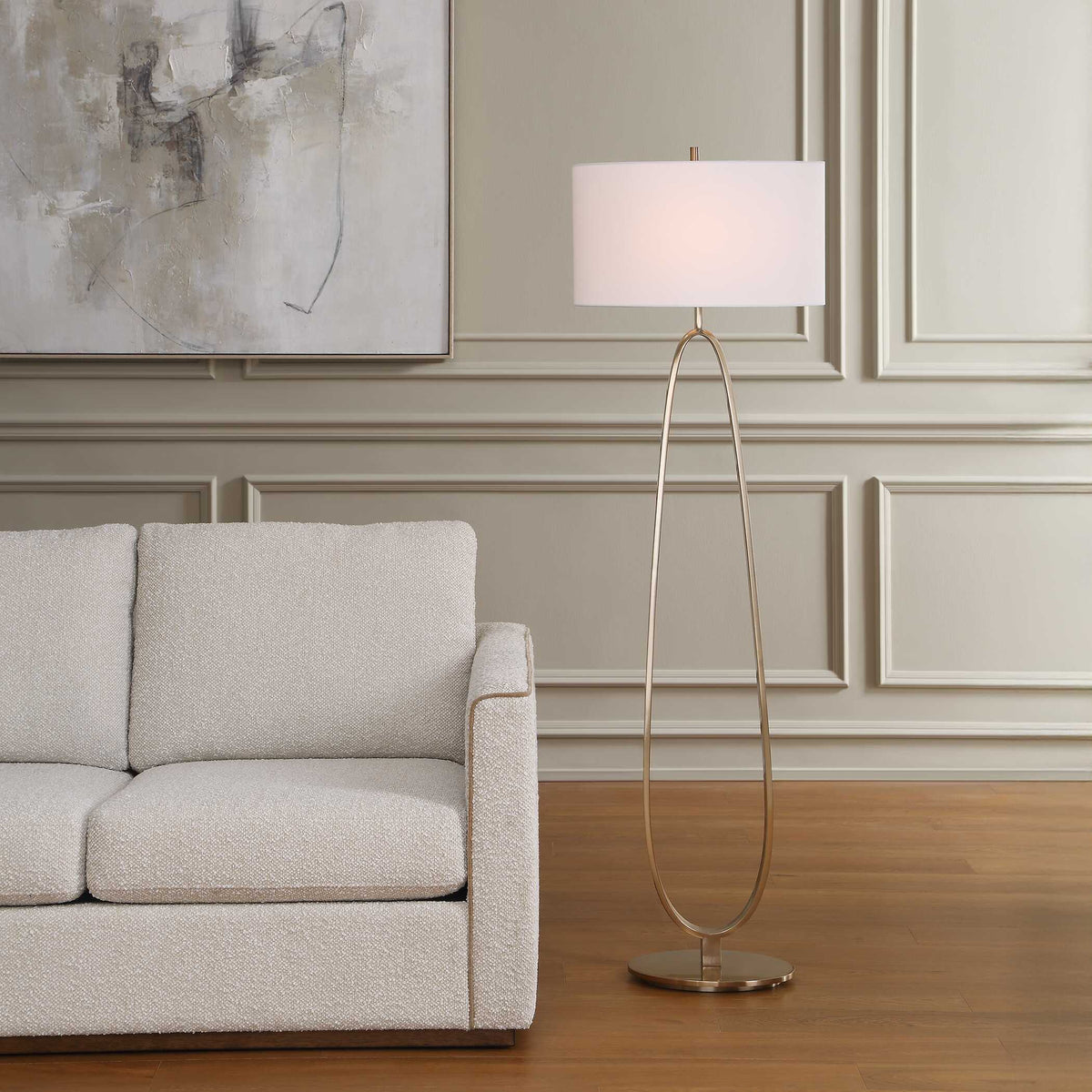 Tordin Geometric Floor Lamp - Gold by Uttermost - View 2