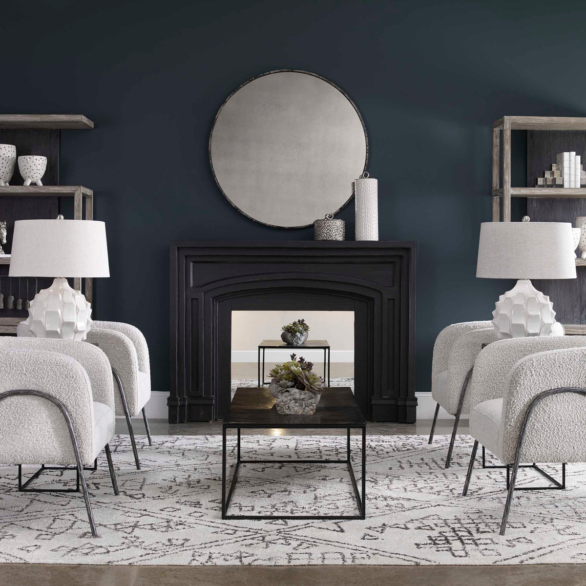 Guerina Scalloped Lamp - White by Uttermost - View 3