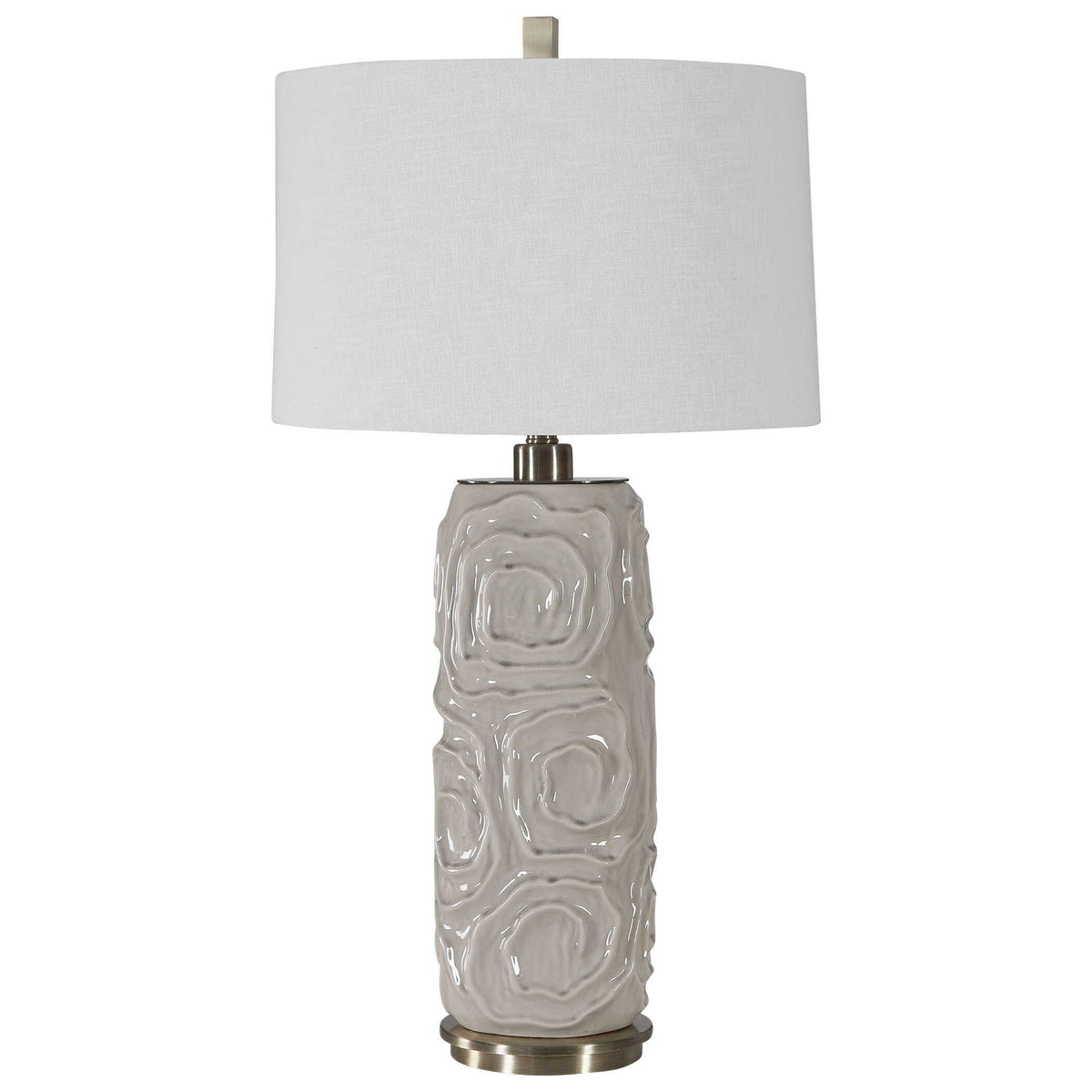 Zade Table Lamp Warm Gray - White by Uttermost - View 3