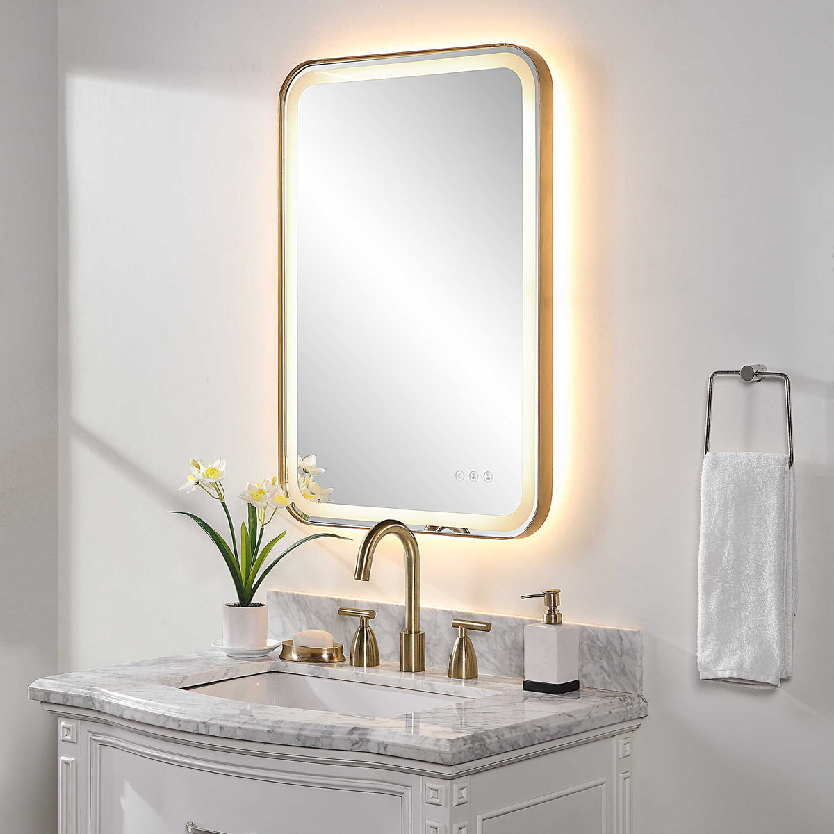 Crofton Vanity Mirror Gold & Silver - Gold / Silver by Uttermost - View 4