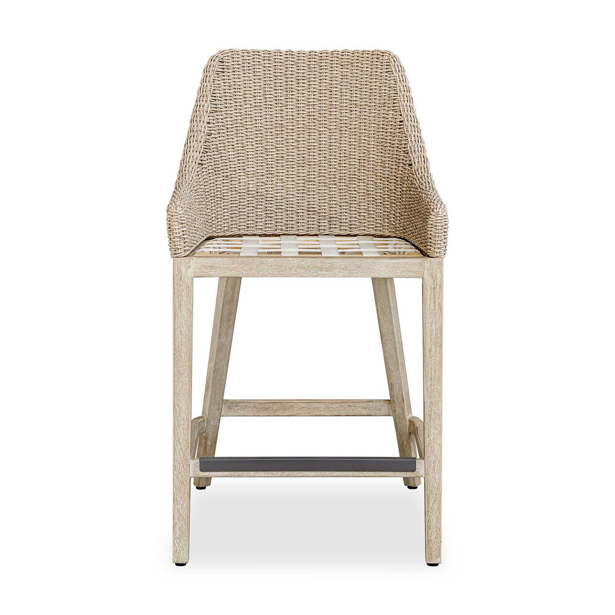 Paloma Outdoor Wicker Counter Stool Brown / Gray / White - Light Brown / White by Uttermost - View 13