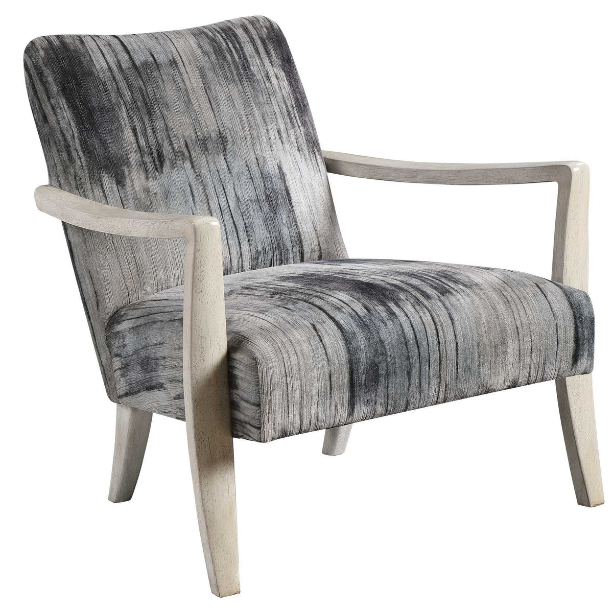 Watercolor Chenille Accent Chair Gray - Blue / Beige by Uttermost - View 3