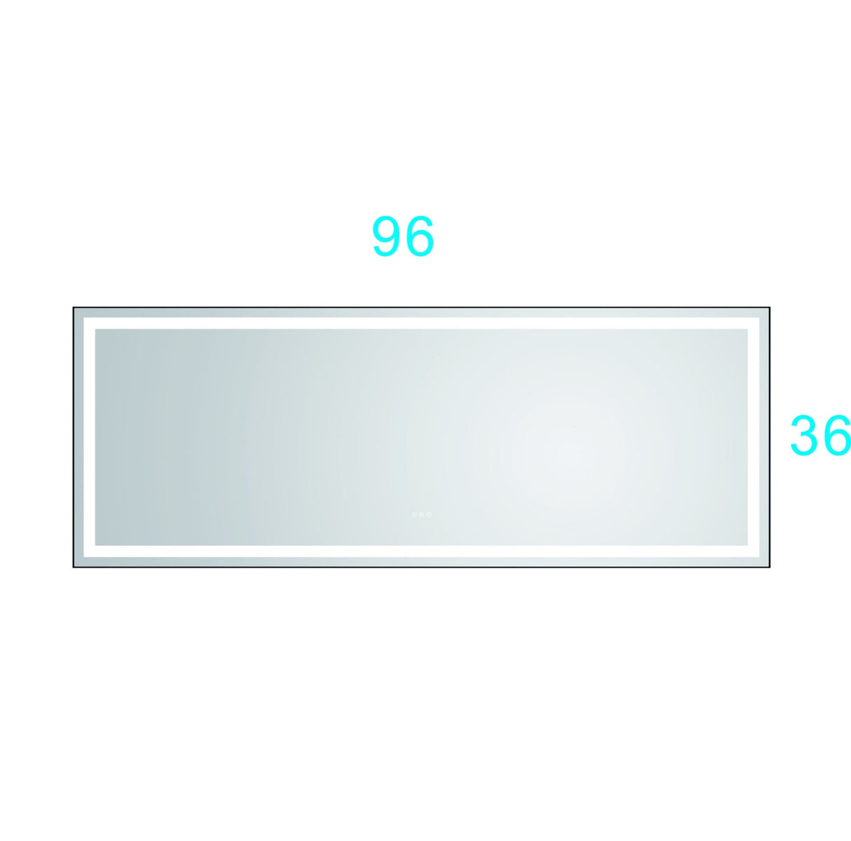 96in. W x36 in. H Framed LED Single Bathroom Vanity Mirror in Polished Crystal Bathroom Vanity LED Mirror with 3 Color Lights Mirror for Bathroom Wall | Home Elegance USA