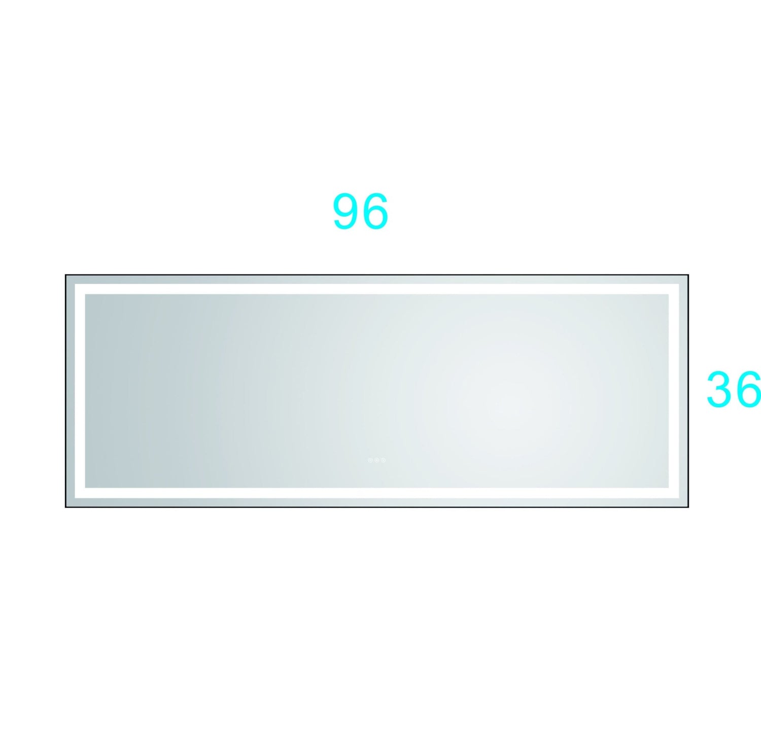 96in. W x36 in. H Framed LED Single Bathroom Vanity Mirror in Polished Crystal Bathroom Vanity LED Mirror with 3 Color Lights Mirror for Bathroom Wall | Home Elegance USA