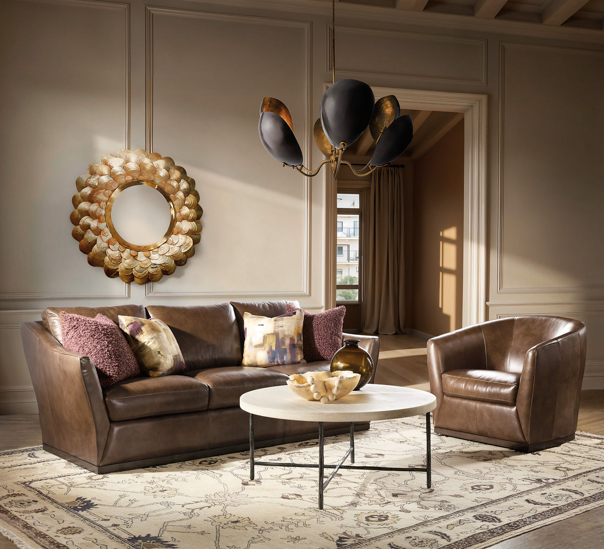 Fairfax Swivel Chair - Dark Brown by Hooker Furniture - View 3