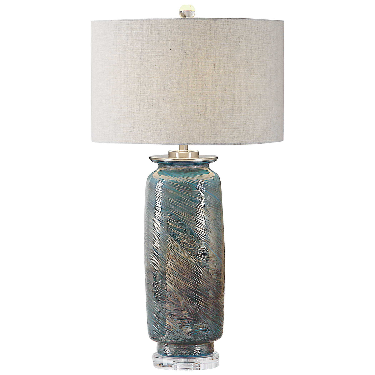 Olesya Swirl Glass Table Lamp - Blue / White by Uttermost - View 1