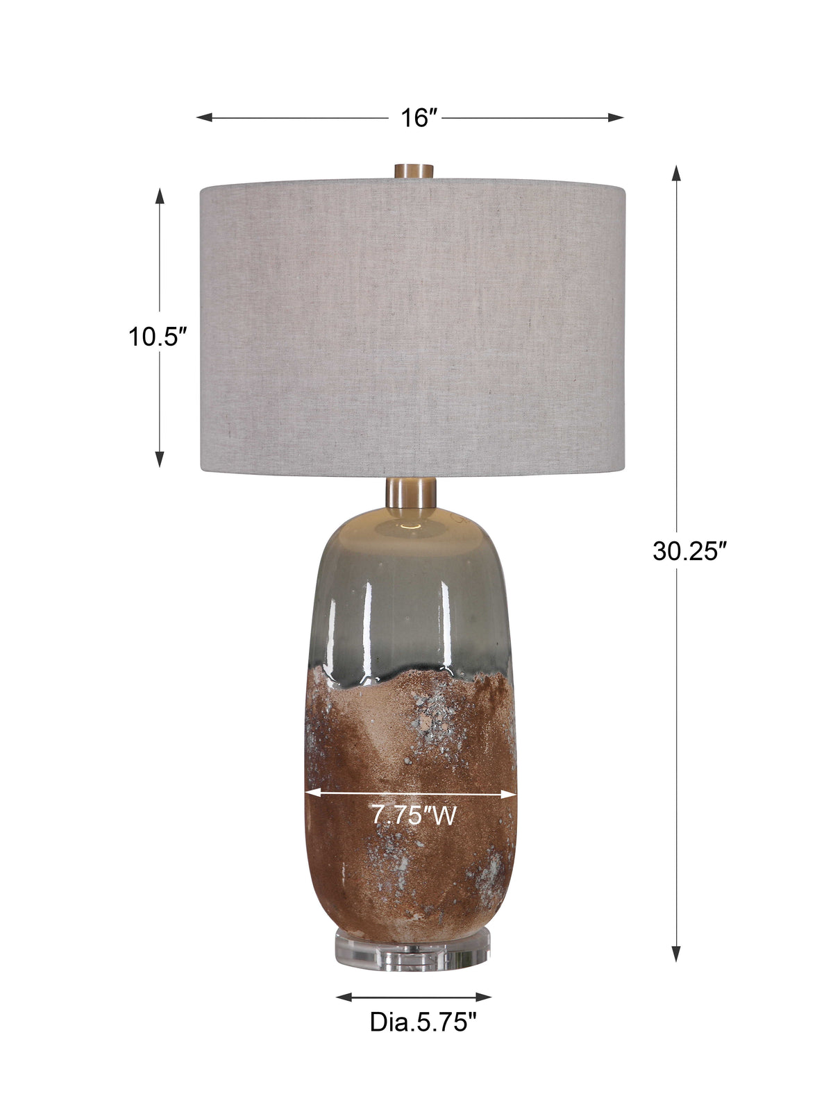 Maggie Ceramic Table Lamp - Light Brown / Silver by Uttermost - View 7