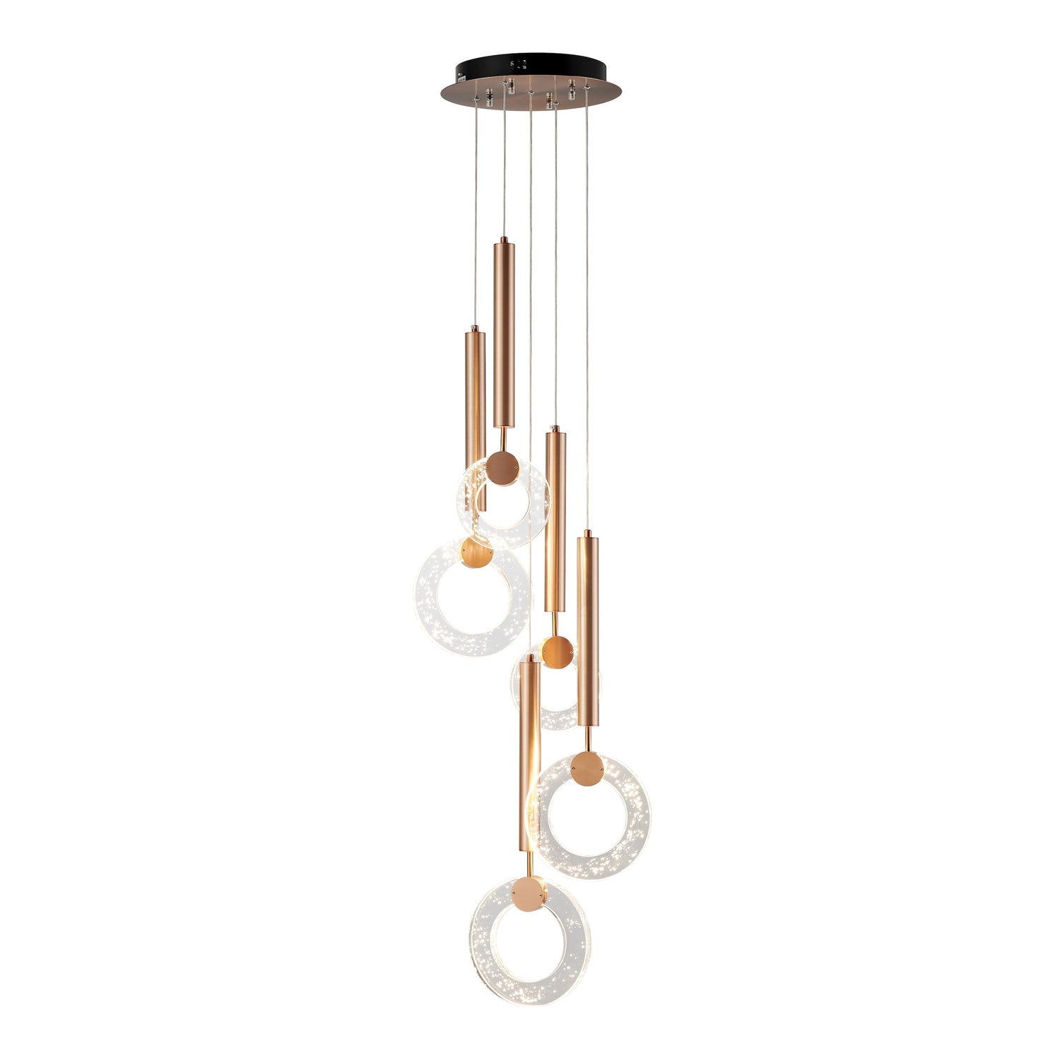Glitter Rings Flush Chandelier // Bronze  | Finesse - Home Elegance USA