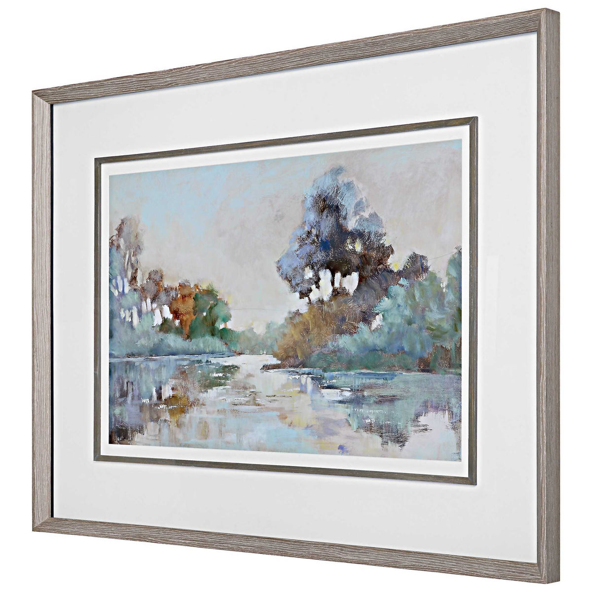 Morning Lake Watercolor Framed Print - Blue by Uttermost - View 4