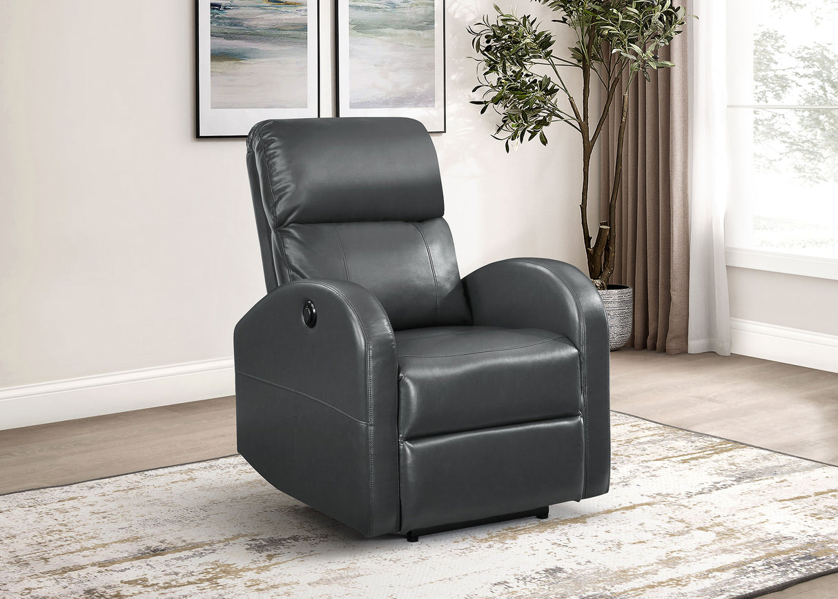 Sillón reclinable eléctrico tapizado Grant gris
