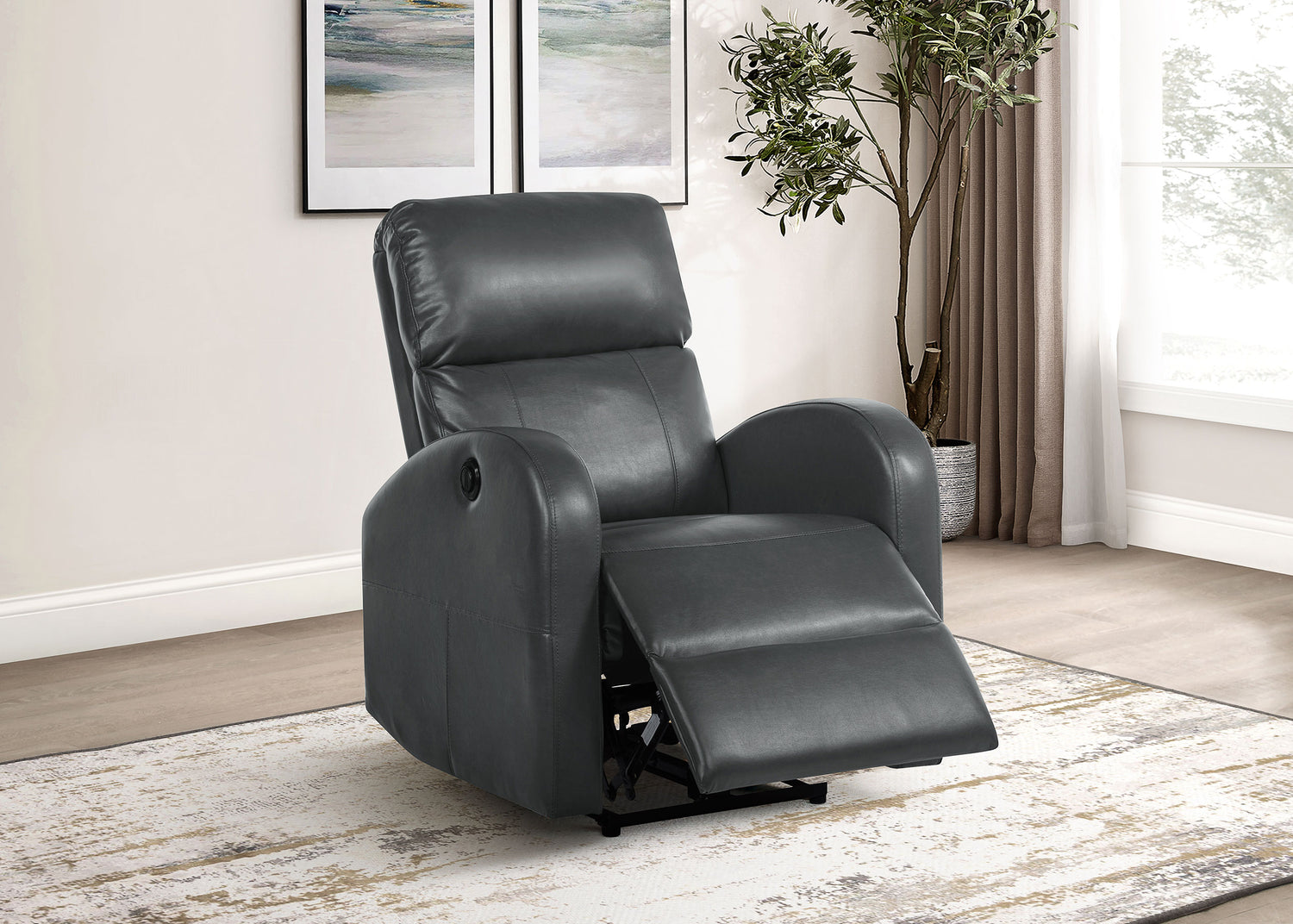Sillón reclinable eléctrico tapizado Grant gris