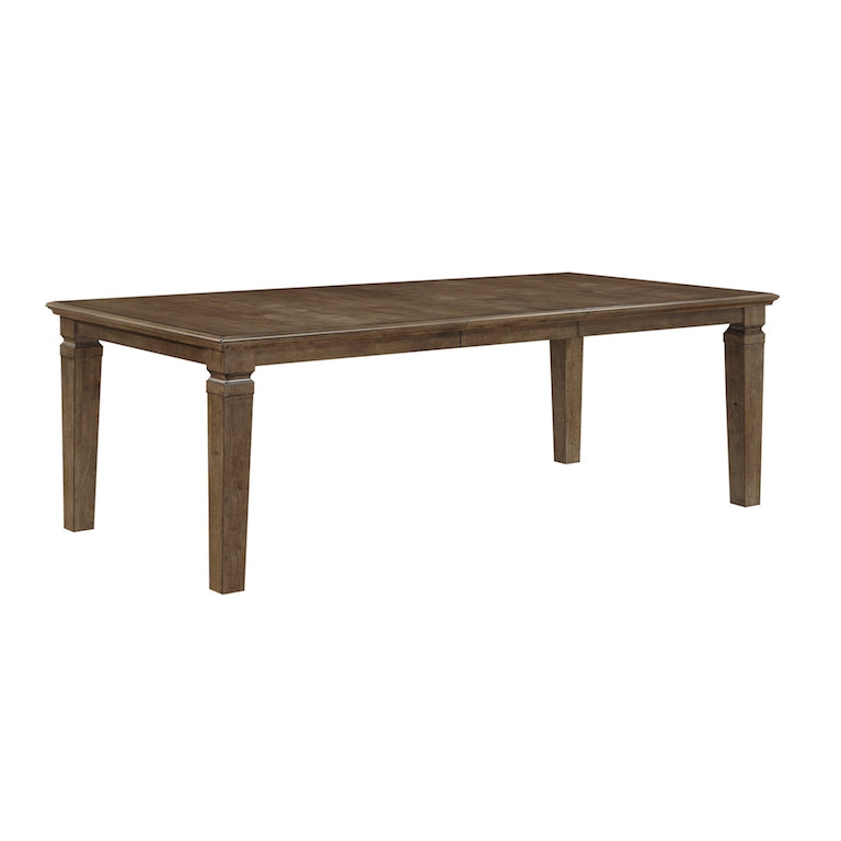 Wooden dining table on a white background