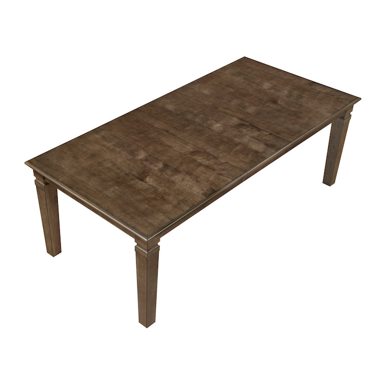 Wooden dining table on a white background