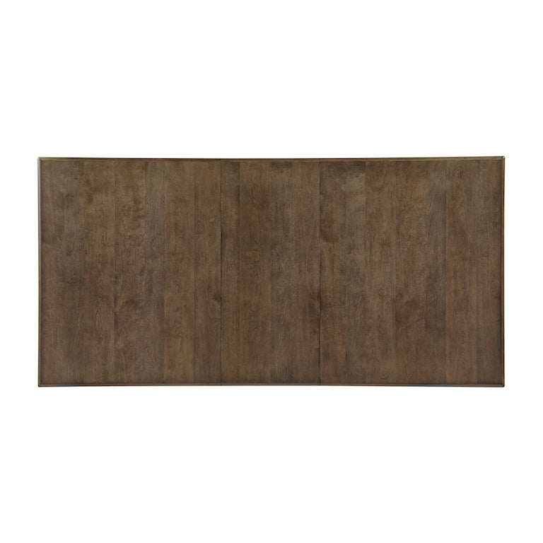 Rectangular wooden panel with a brown finish on a white background