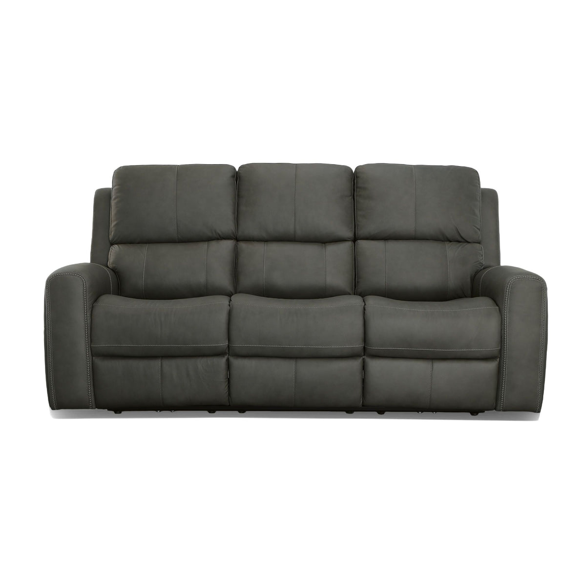 Linden Power Reclining Sofa With Power Headrests & Lumbar - Charcoal | Flexsteel