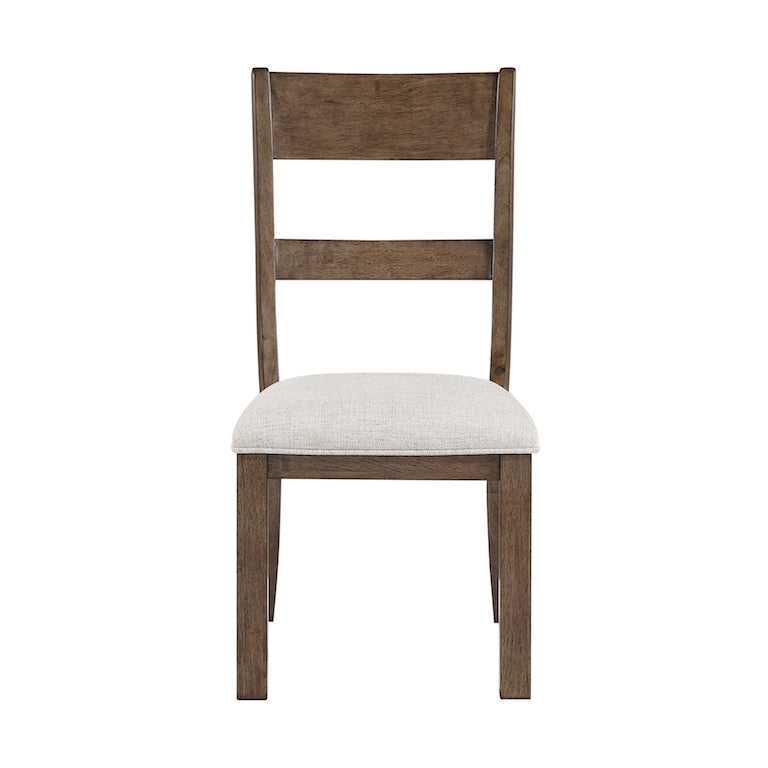 Wooden chair with a white cushion on a white background