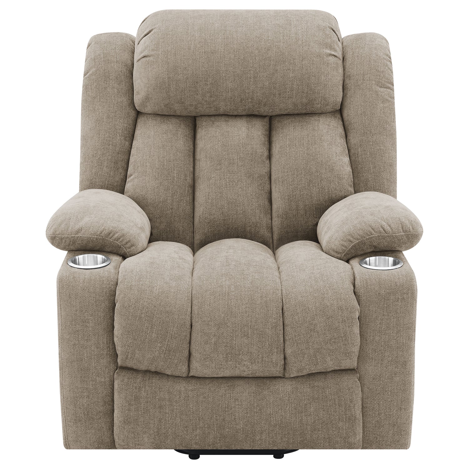 Sillón reclinable eléctrico tapizado Houston color camello