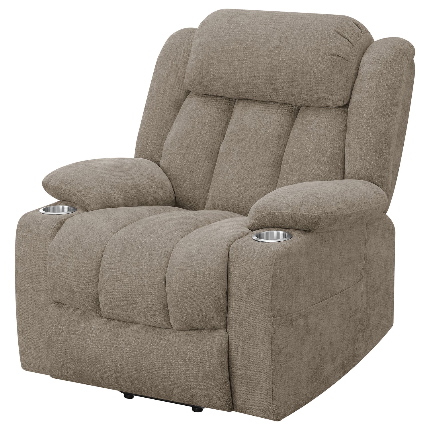 Sillón reclinable eléctrico tapizado Houston color camello
