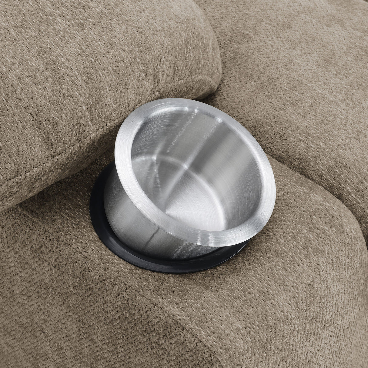 Sillón reclinable eléctrico tapizado Houston color camello