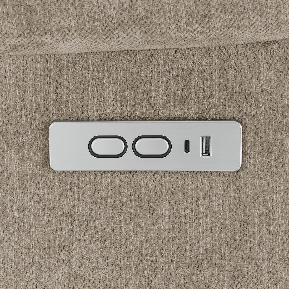 Sillón reclinable eléctrico tapizado Houston color camello