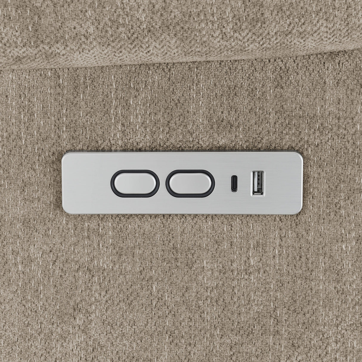 Sillón reclinable eléctrico tapizado Houston color camello