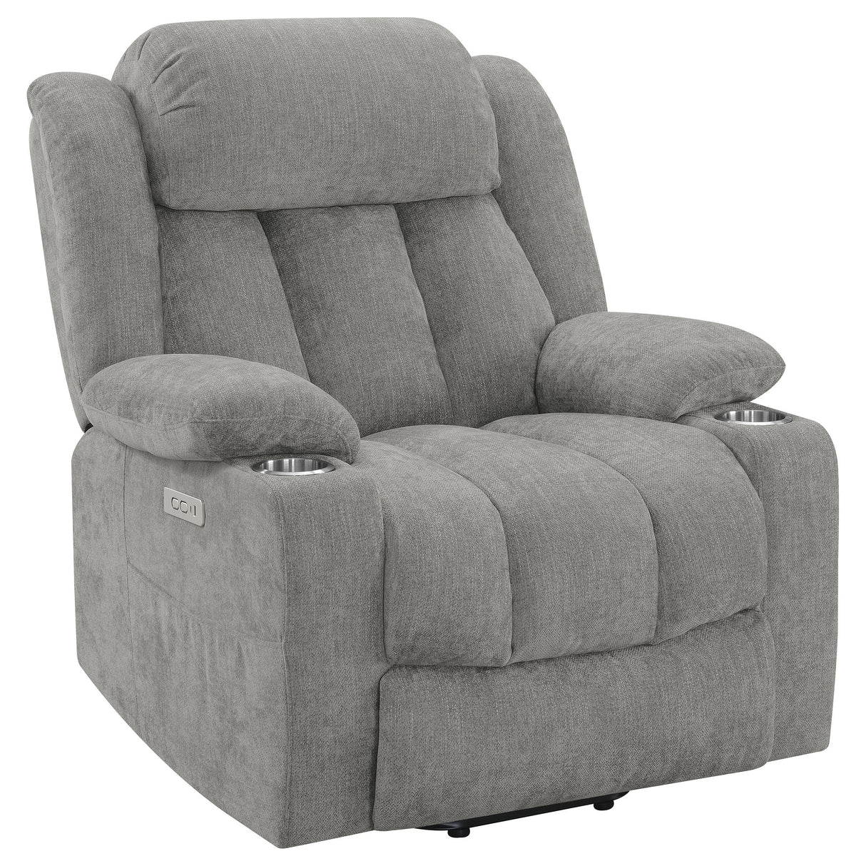 Sillón reclinable eléctrico tapizado Houston gris