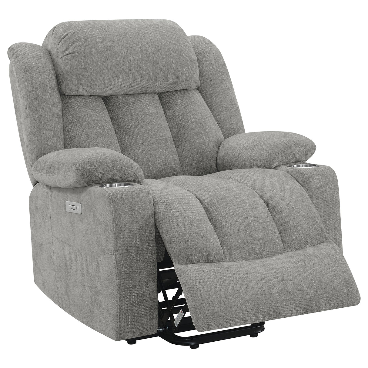 Sillón reclinable eléctrico tapizado Houston gris