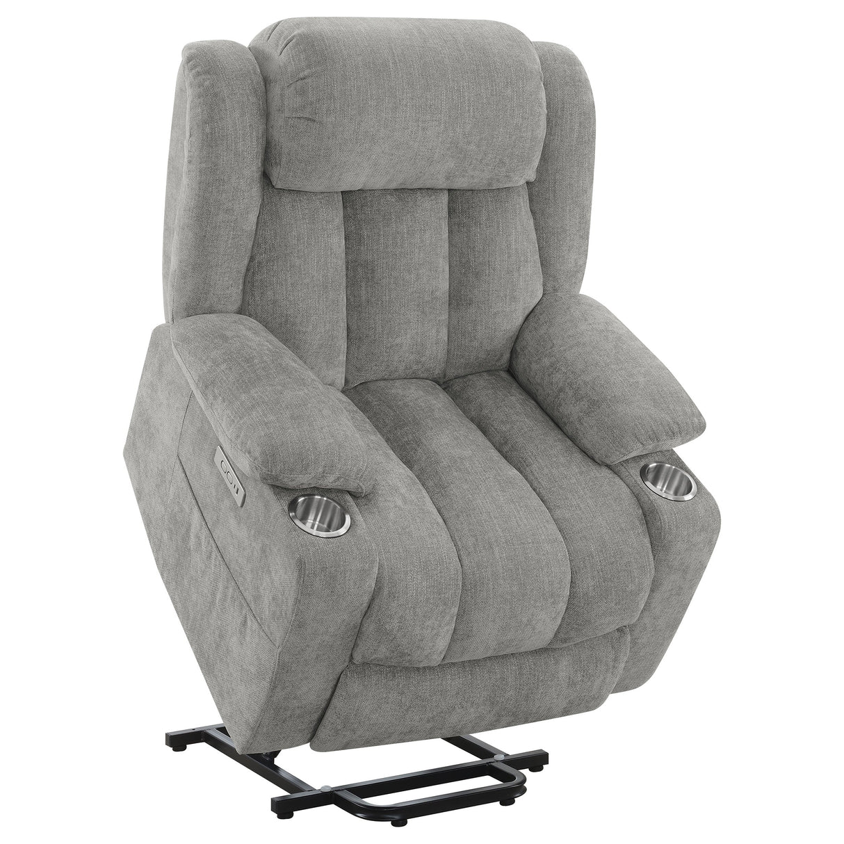 Sillón reclinable eléctrico tapizado Houston gris