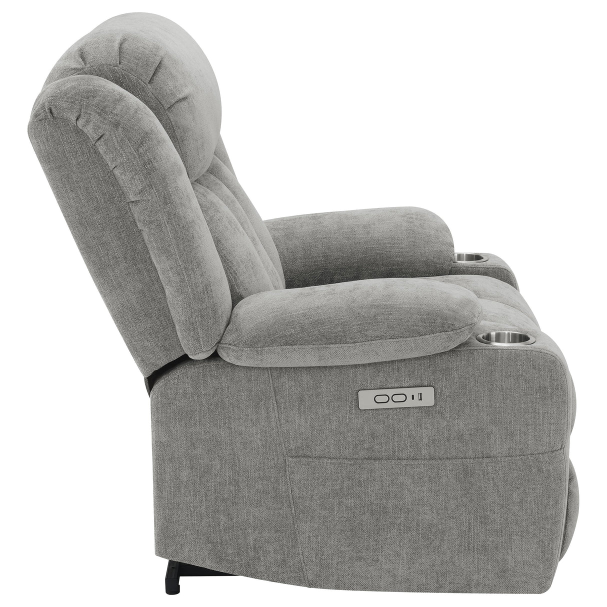 Sillón reclinable eléctrico tapizado Houston gris