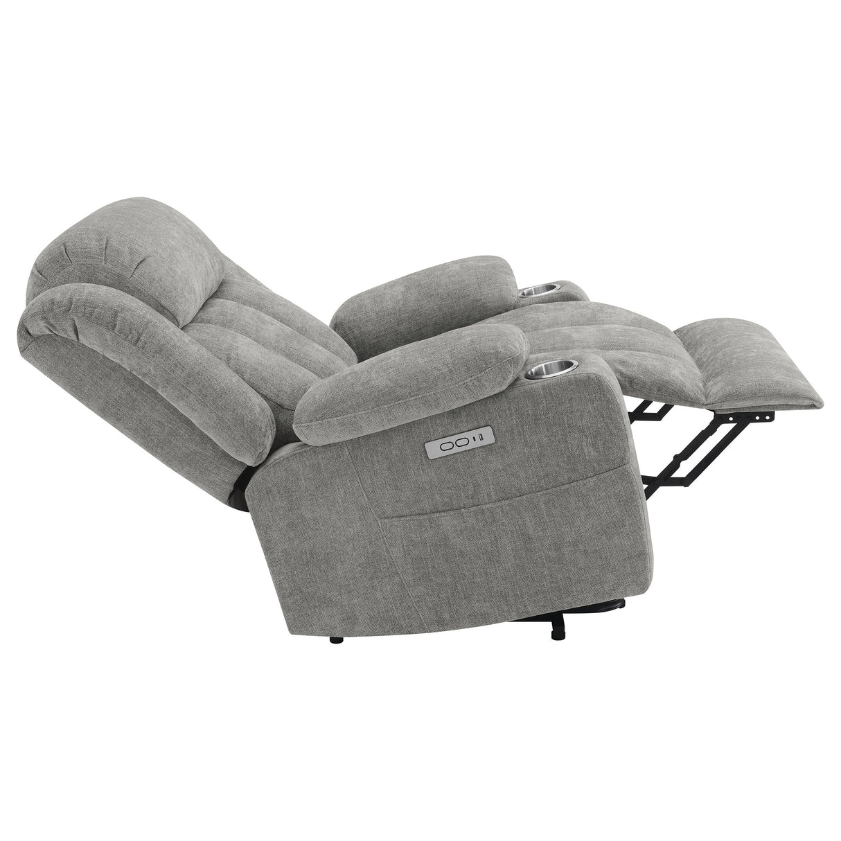 Sillón reclinable eléctrico tapizado Houston gris