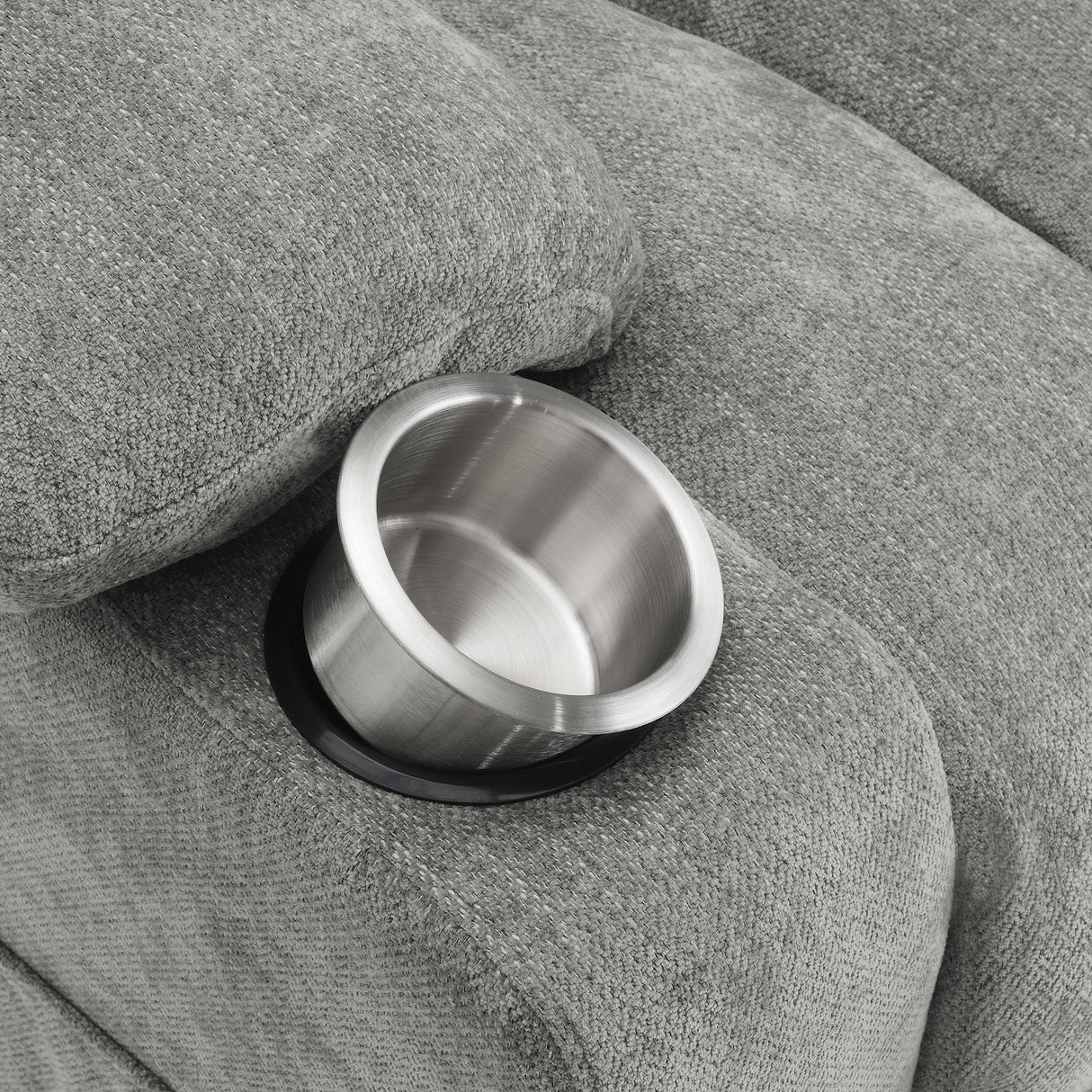 Sillón reclinable eléctrico tapizado Houston gris