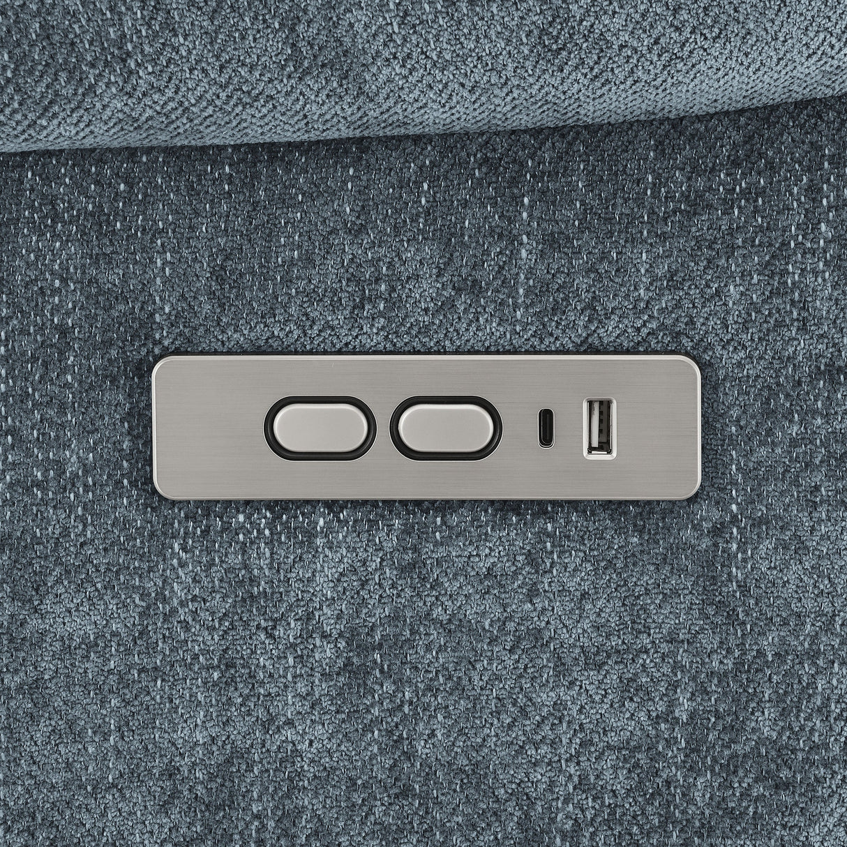 Sillón reclinable eléctrico tapizado Houston, color azul pizarra