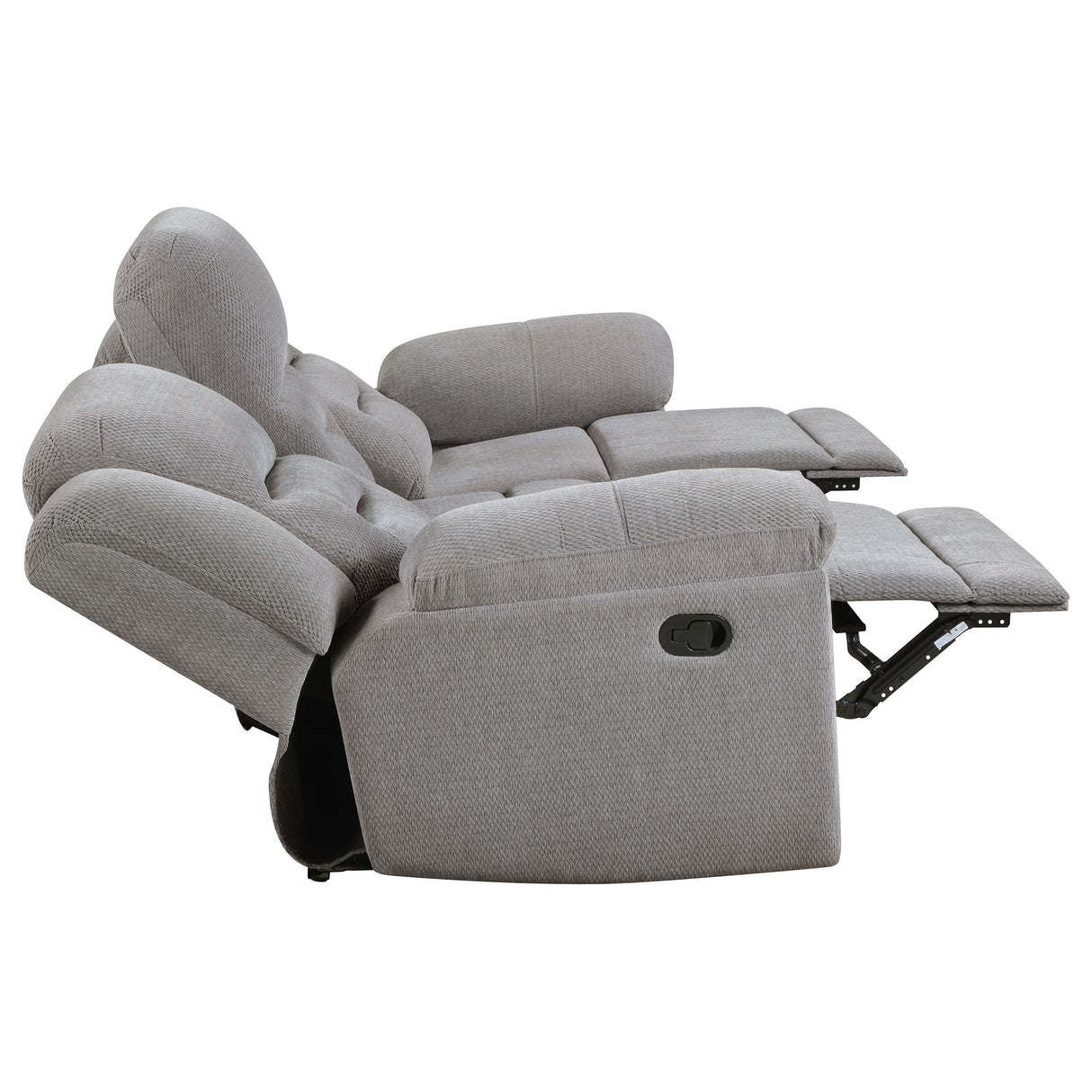 Sofá reclinable tapizado en chenilla Gilson gris