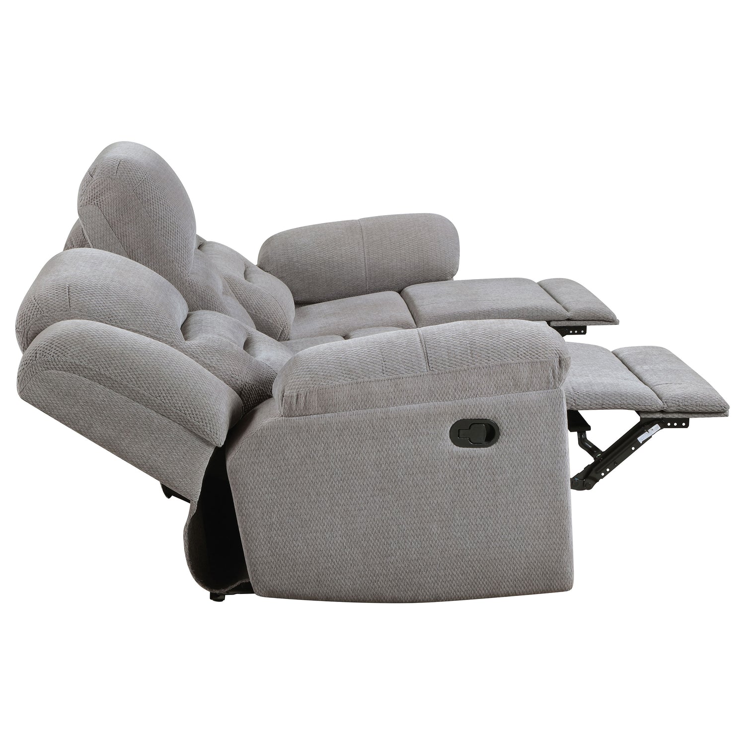 Sofá reclinable tapizado en chenilla Gilson gris