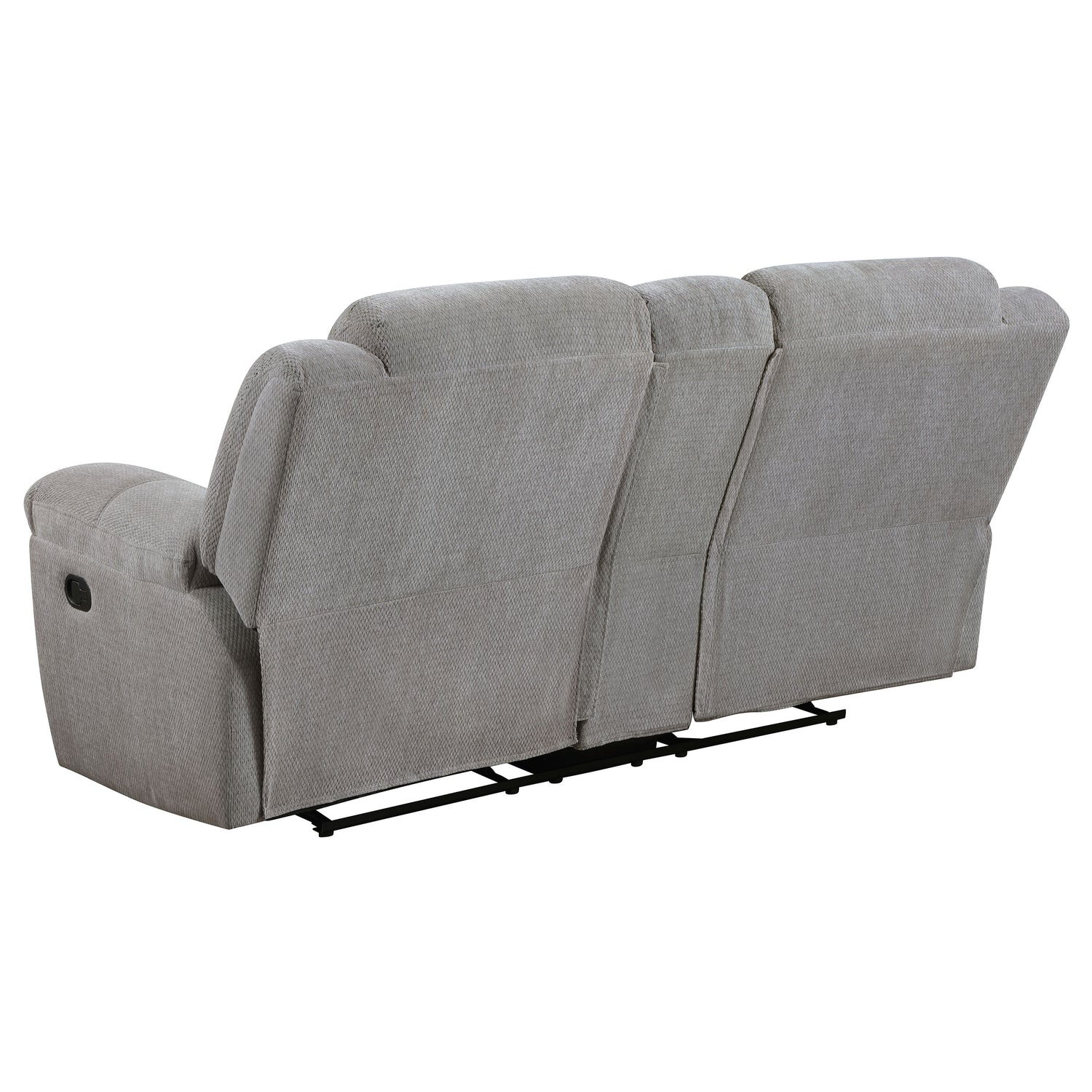 Sofá de dos plazas reclinable tapizado en chenilla Gilson, color gris