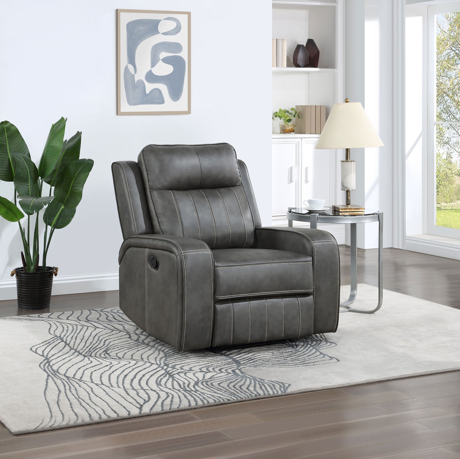 Recliner - Raelynn Upholstered Recliner Chair Grey