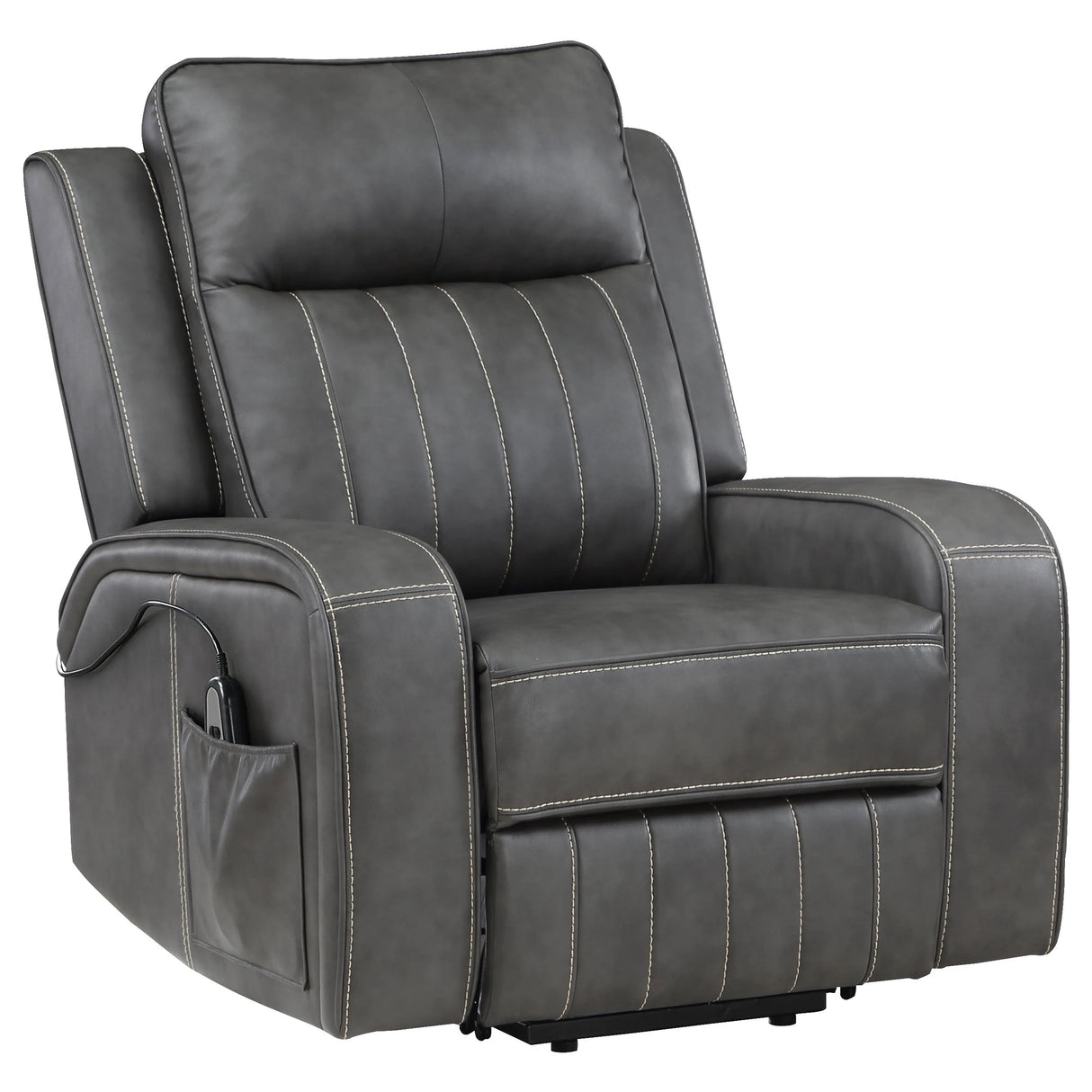 Sillón reclinable eléctrico tapizado Raelynn gris