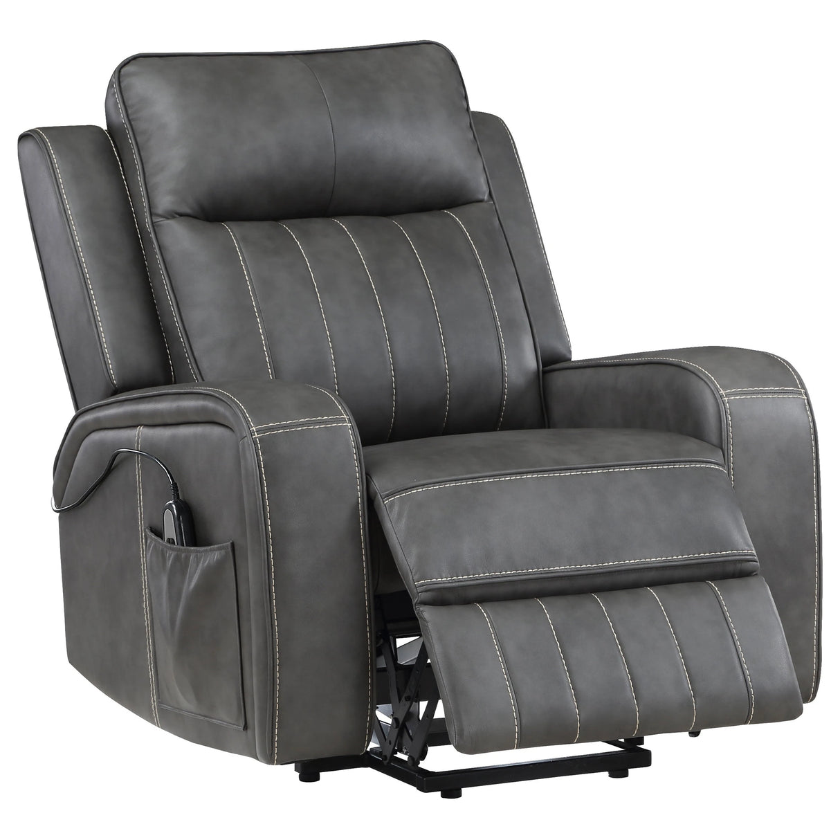 Sillón reclinable eléctrico tapizado Raelynn gris