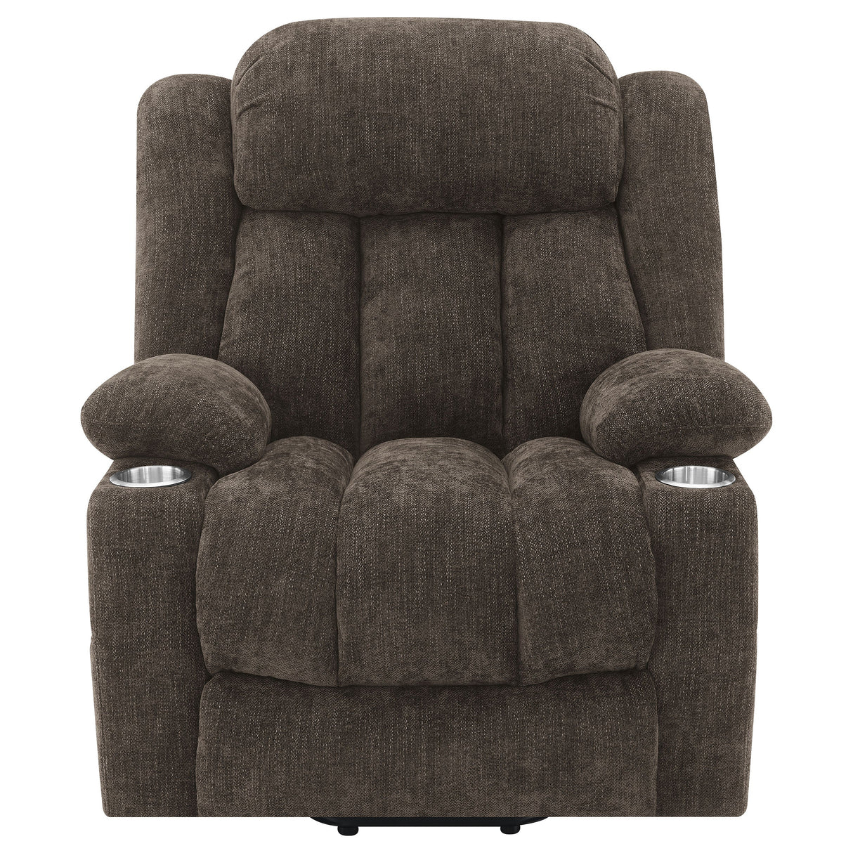 Sillón reclinable eléctrico tapizado Houston marrón oscuro