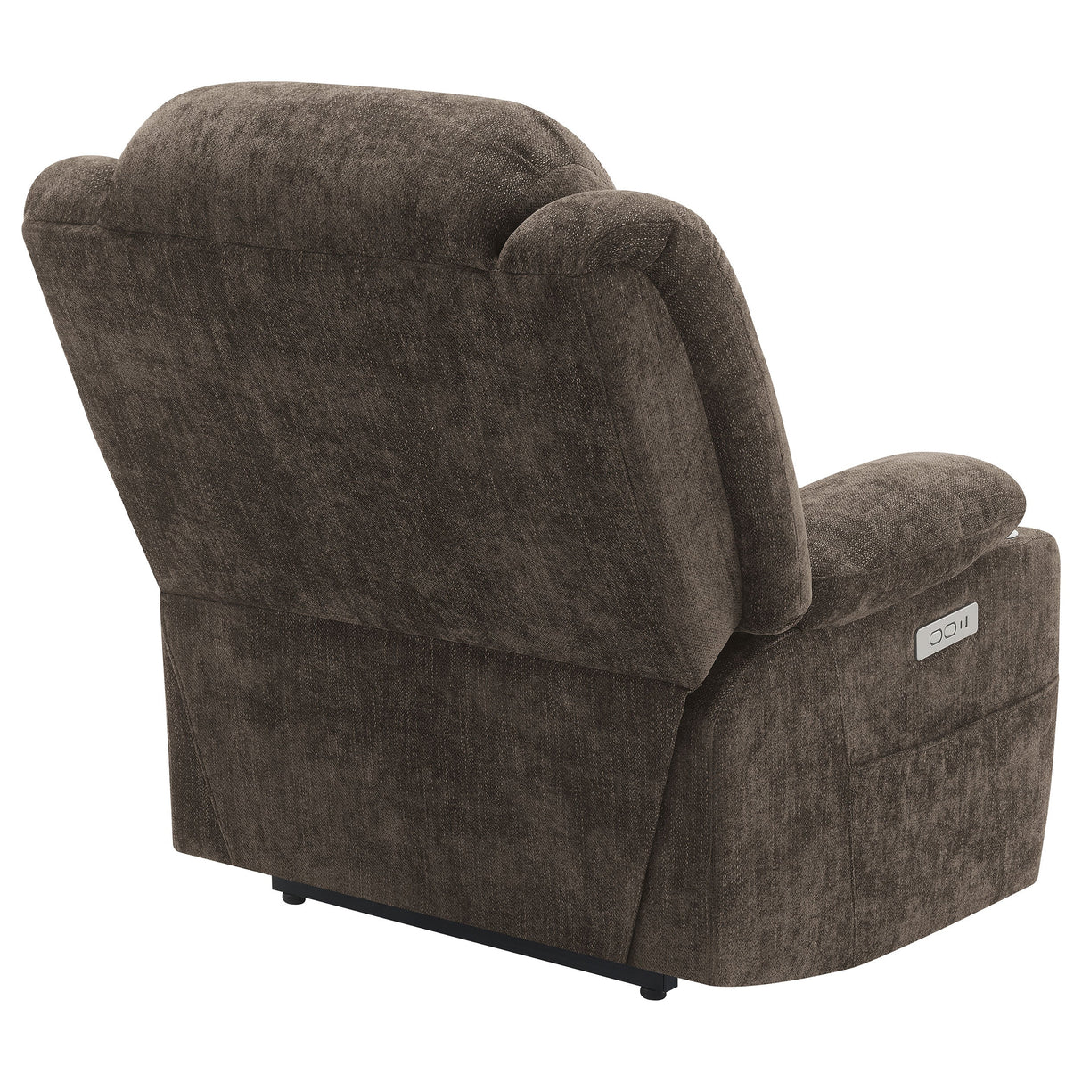 Sillón reclinable eléctrico tapizado Houston marrón oscuro