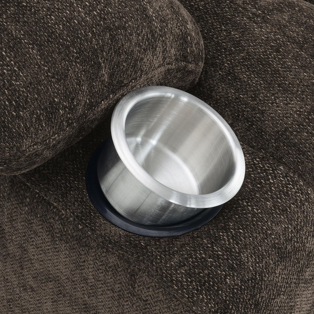 Sillón reclinable eléctrico tapizado Houston marrón oscuro