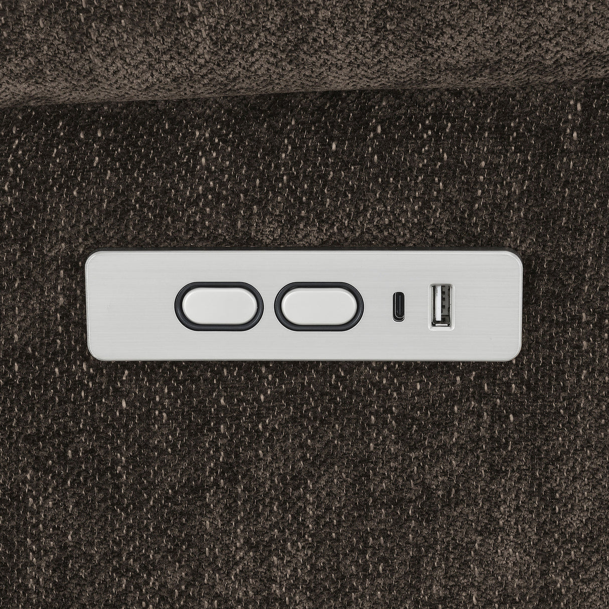 Sillón reclinable eléctrico tapizado Houston marrón oscuro