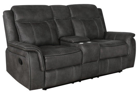 Motion Loveseat - Lawrence Upholstered Tufted Back Motion Loveseat