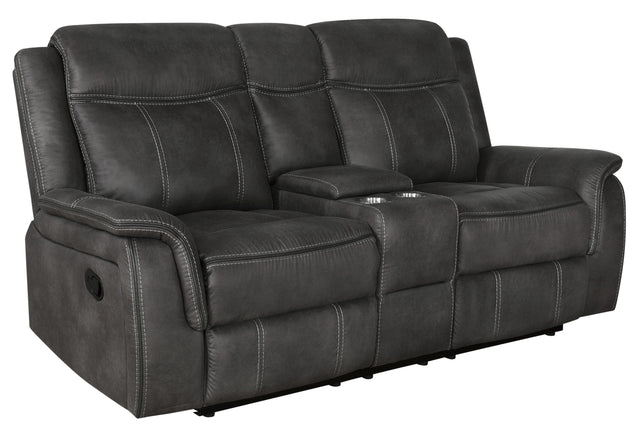 Motion Loveseat - Lawrence Upholstered Tufted Back Motion Loveseat