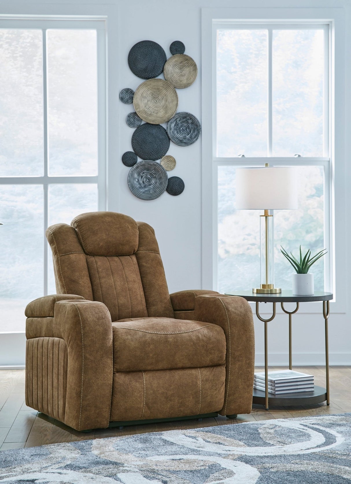 Ashley Brindle Wolfridge PWR Recliner/ADJ Headrest - Faux Leather | Home Elegance USA